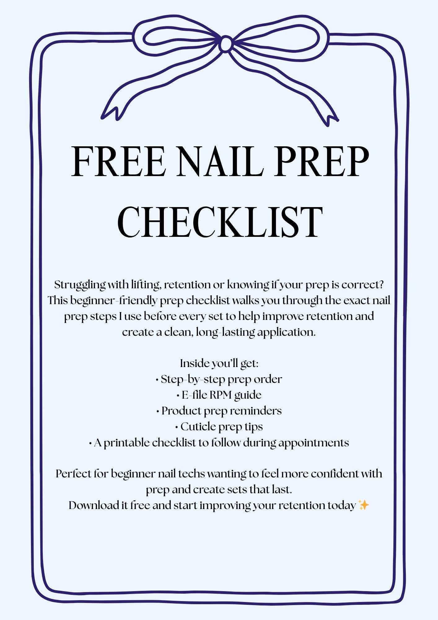 FREE Nail Prep Checklist